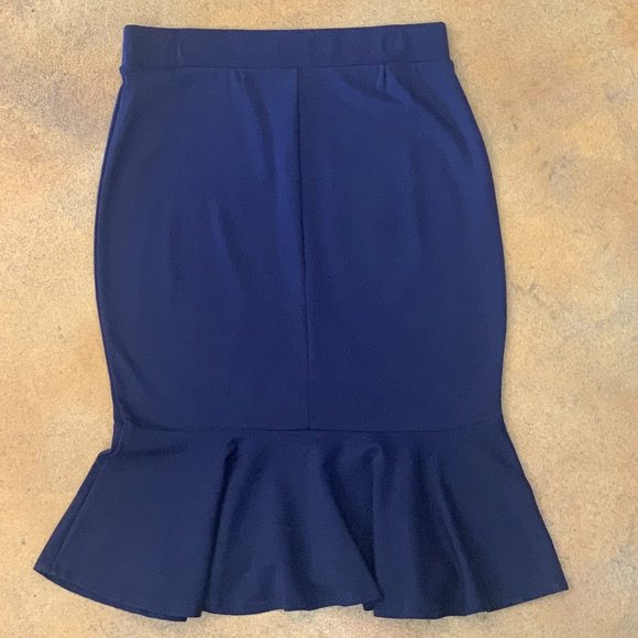 Zenana Outfitters Skirts Womens Plus Navy Mermaid Skirt Poshmark